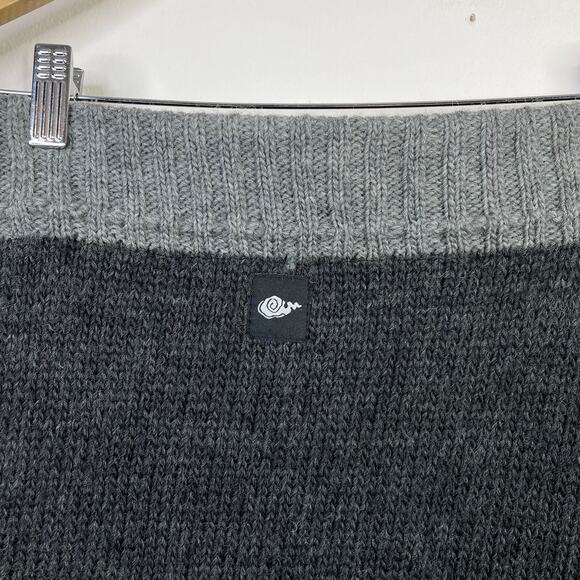 Everest Charcoal Gray Nordic Fair Isle Wool Pom Pom Knit Mini Skirt womens s m - Picture 8 of 13